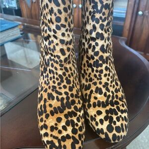 J. Crew Leopard Print Ankle Boots